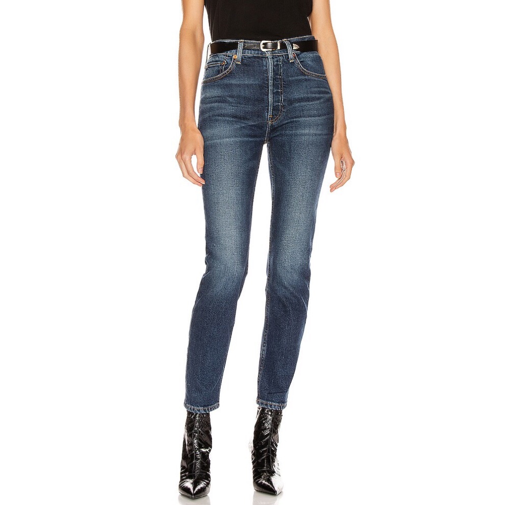 Re/Done High Rise Ankle Crop Jeans Size 25